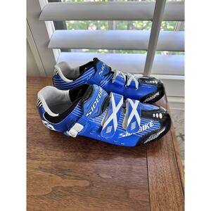 Sidebike Blue Black Cycling Clip in Shoes Men's Size 8 Women’s Size 9 SD-003